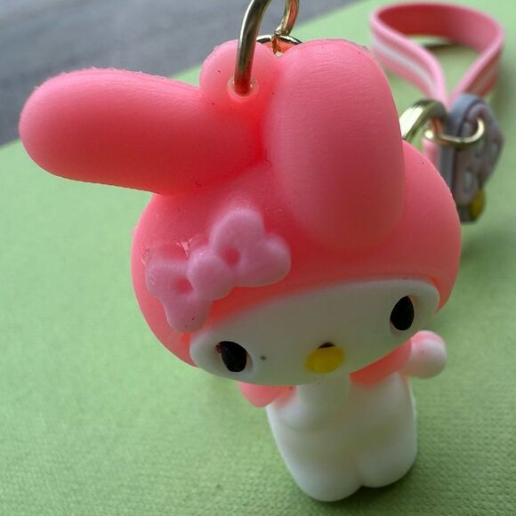 My Melody Pink Strap Keychain with Charms & Wristlet – Sanrio Kawaii Cute Gift - Picture 16 of 17